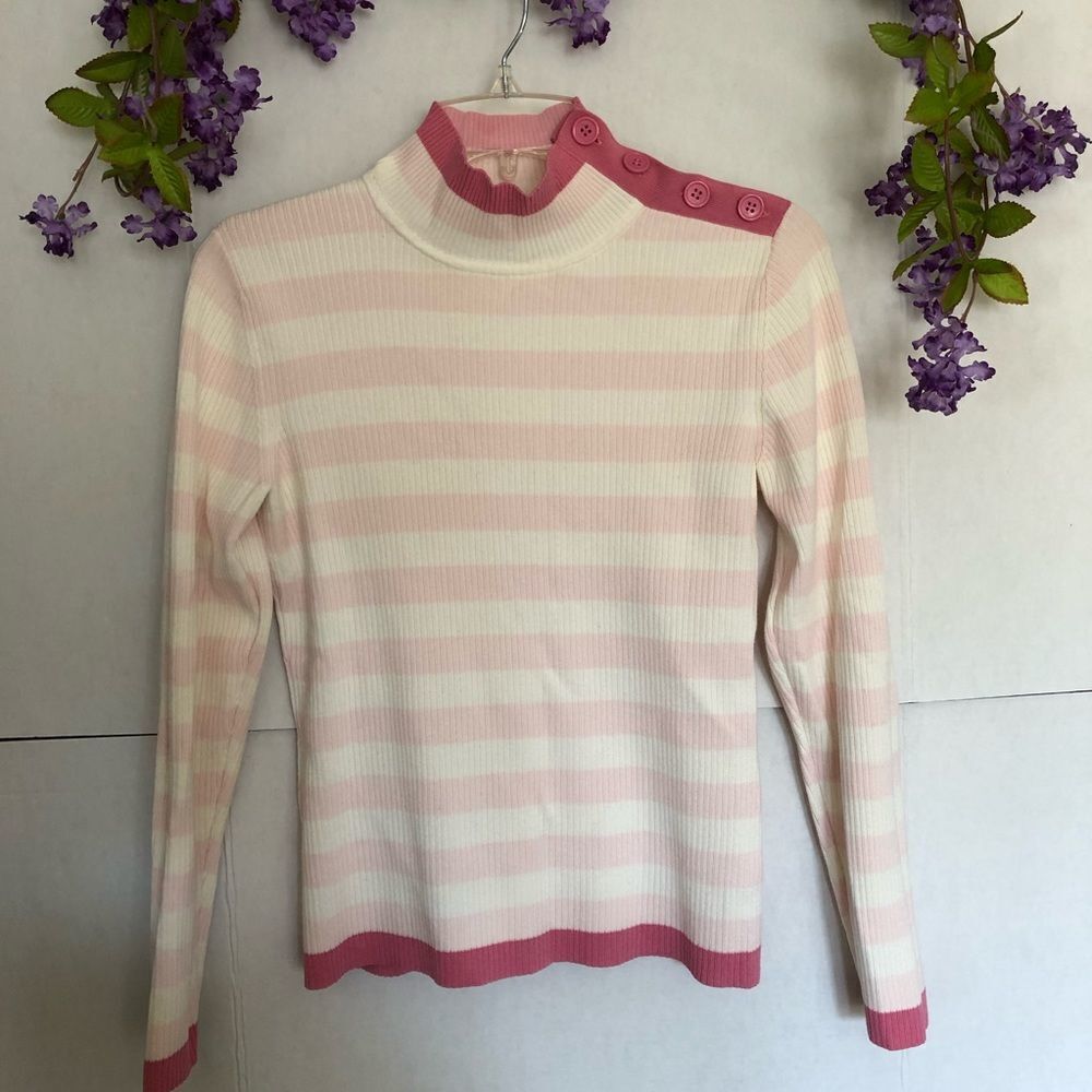 A Liz Claiborne Pink long sleeved striped shirt